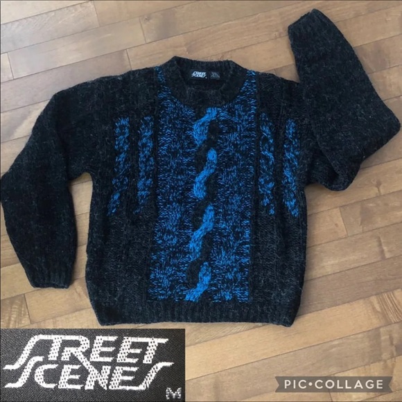 Vintage 80-90s street scenes men’s sweater - Picture 1 of 10